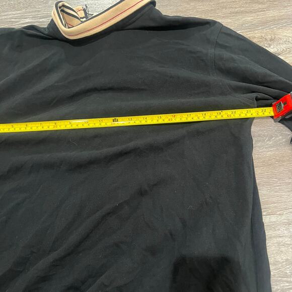 Burberry London Black Cotton Check Collar Zip Up Sweater Medium - Picture 8 of 8